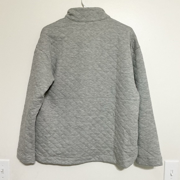 Eddie Bauer Ladies Quilted Half Zio Pullover Gray Medium Gorpcore Comfy Casual - Picture 2 of 6